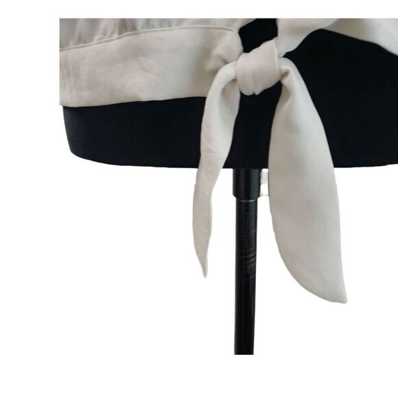 IZ Byer Off-White Button Up Sleeveless with Pockets and Bow Top Size L - Picture 9 of 9